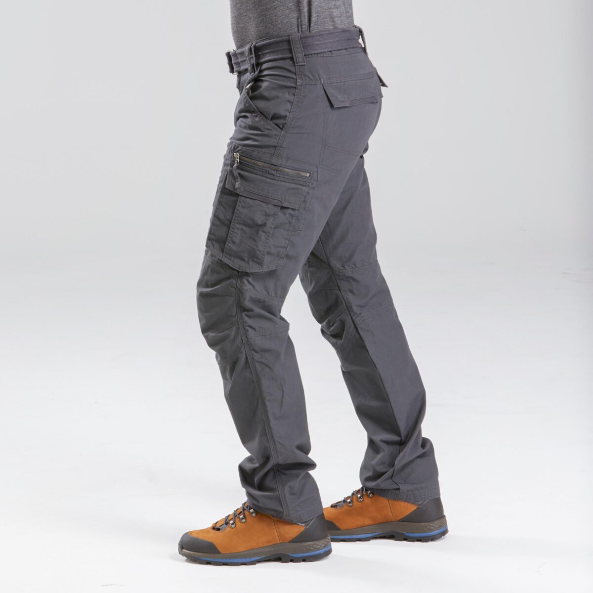 Men Straight Fit Durable Cargo Pant Grey - Travel 100 - Image 3