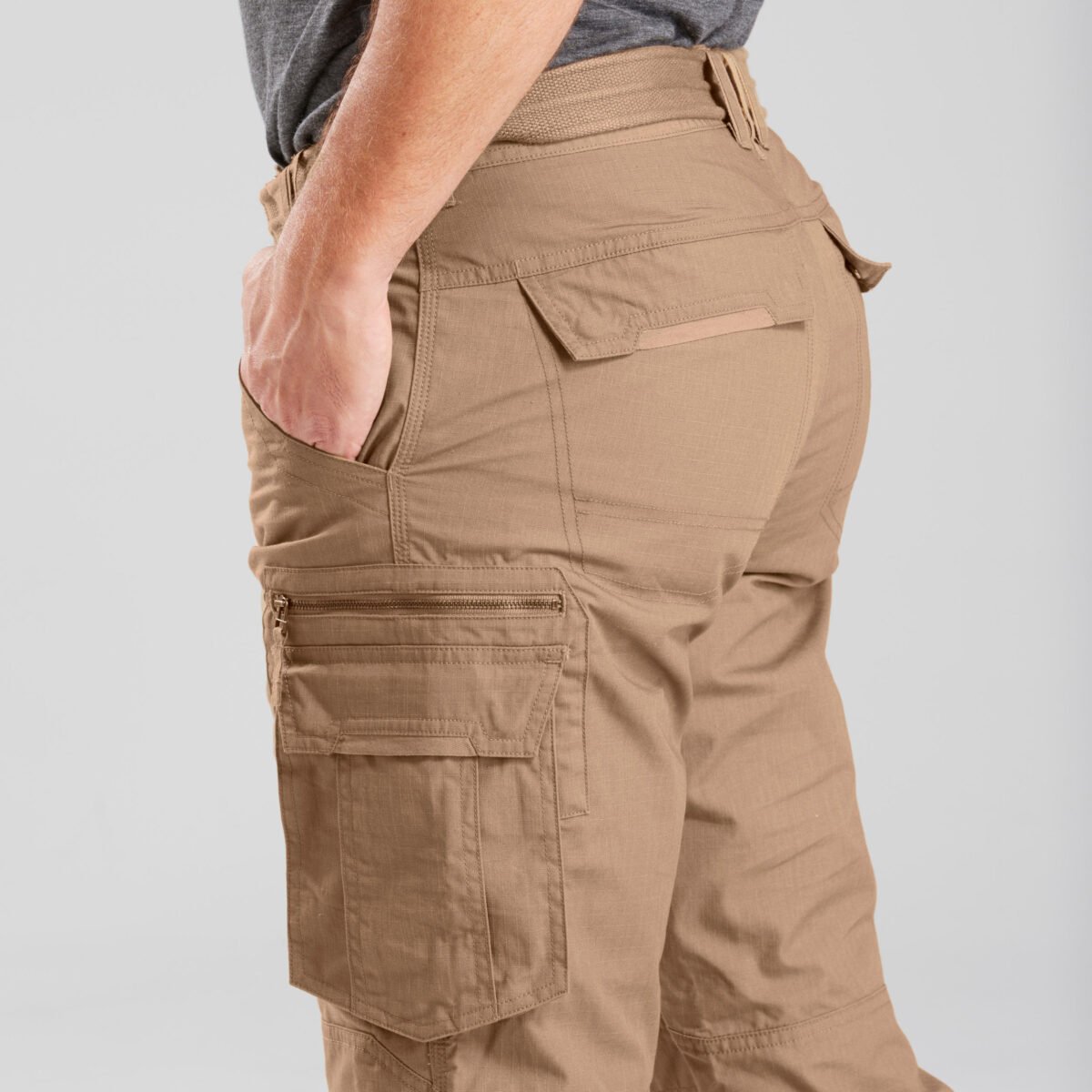 Men Straight Fit Durable Cargo Pant Brown - Travel 100 - Image 5