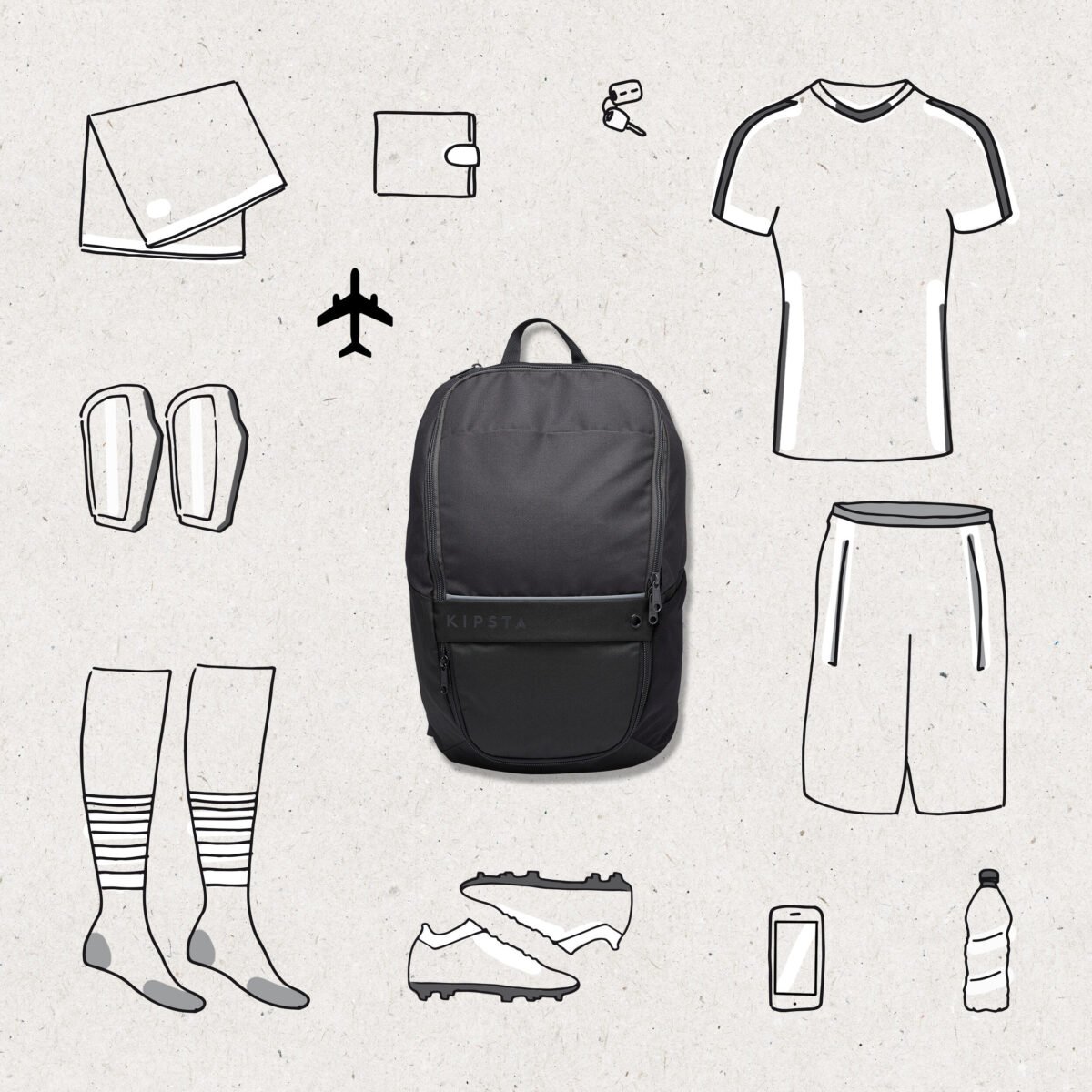 Football Backpack Bag 17L - Navy Blue - Image 2