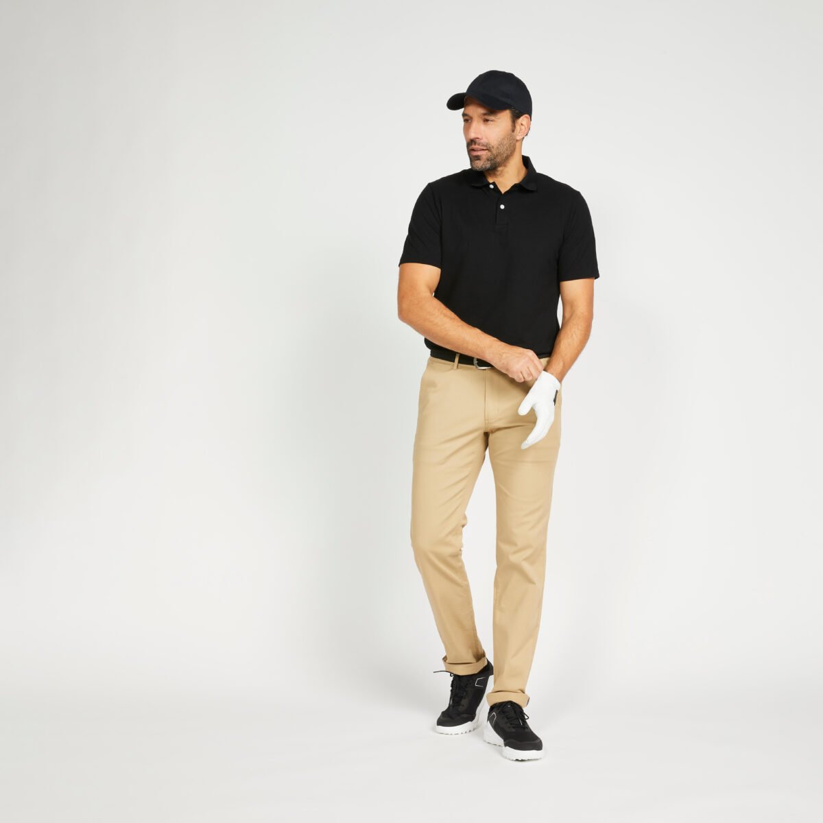 Men’s golf cotton short-sleeved polo shirt - MW100 black - Image 2