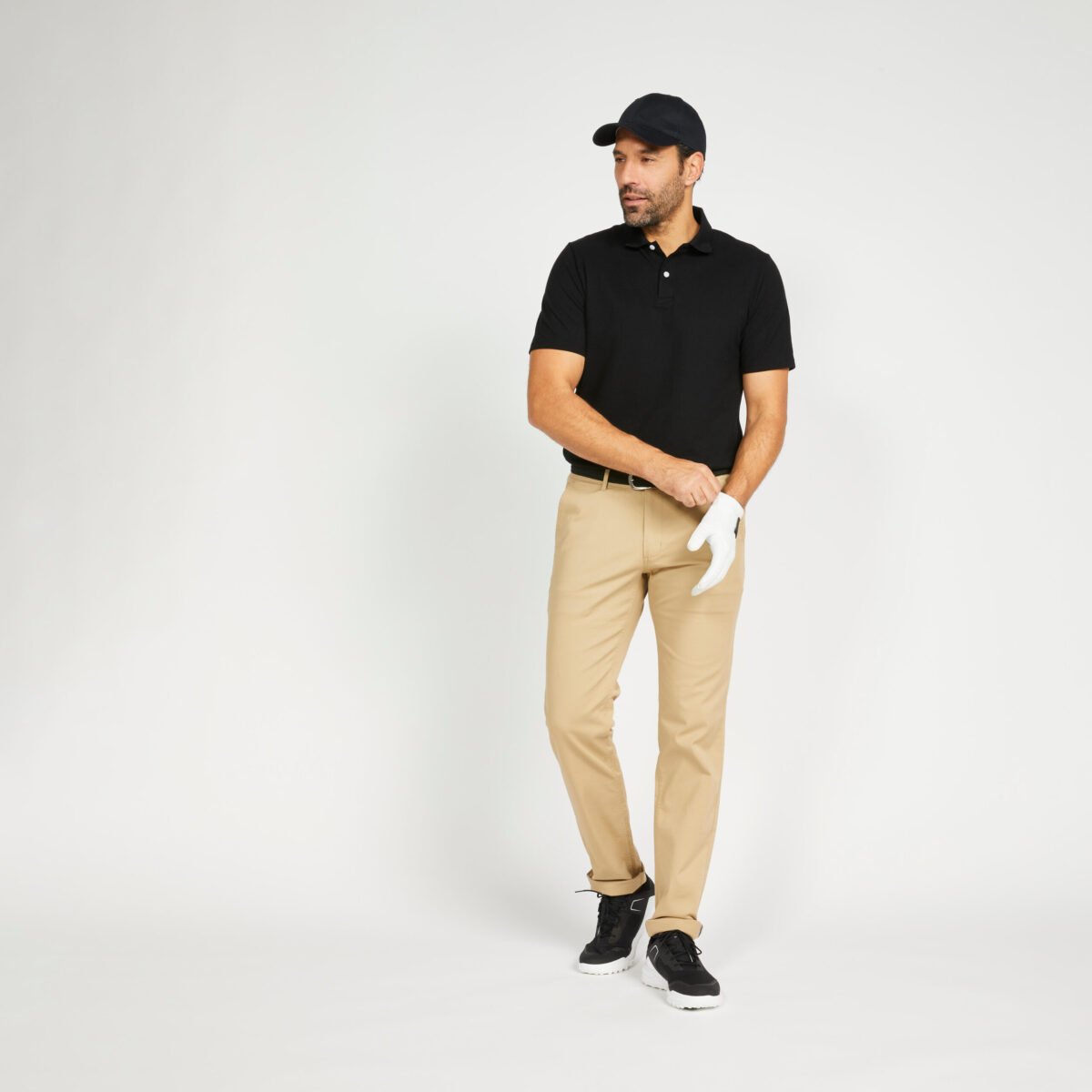 Men’s golf cotton short-sleeved polo shirt - MW100 black - Image 2