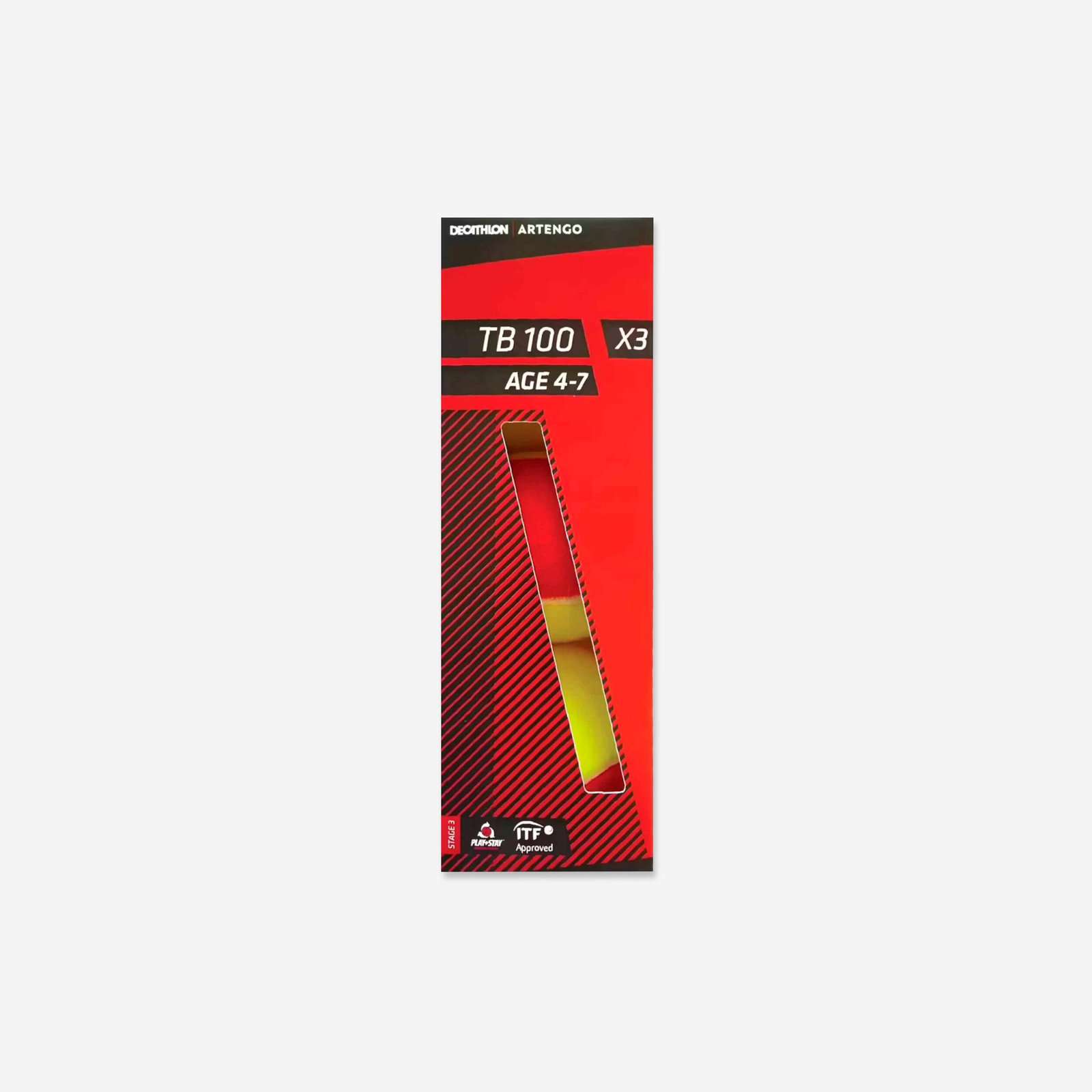 p2292322 Tennis Ball ITF TB100 x3 Red - Image 1