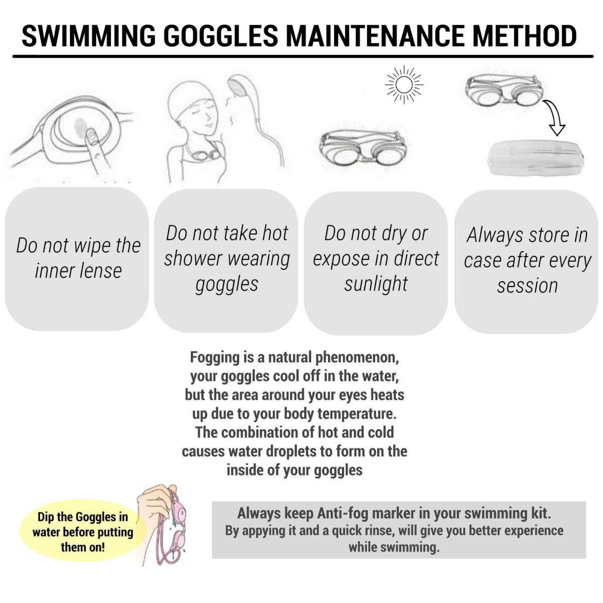 Adult Swimming Goggles Men Women UV Protection Xbase Anti-Fog Clear Lenses Black - Image 3