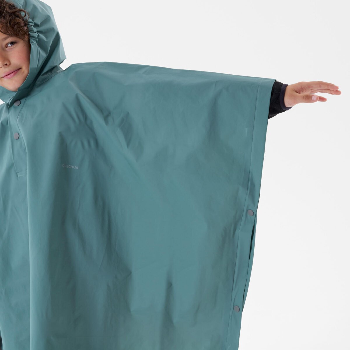 Kids' Hiking Rain Poncho 7-15 Years MH100 - Green - Image 5