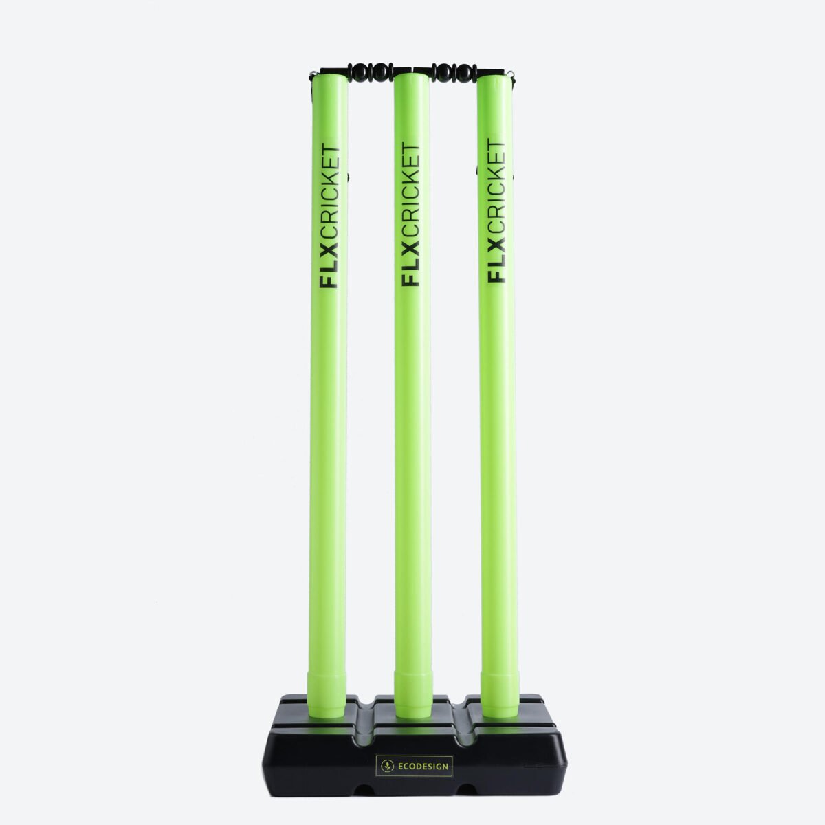 Plastic Cricket Stump Set Lightweight & Durable Lime Green - Image 3