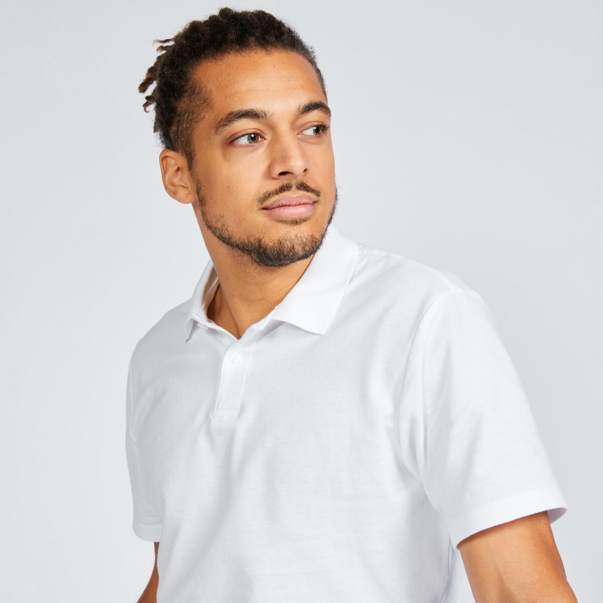 Men’s golf cotton short-sleeved polo shirt - MW100 white - Image 4