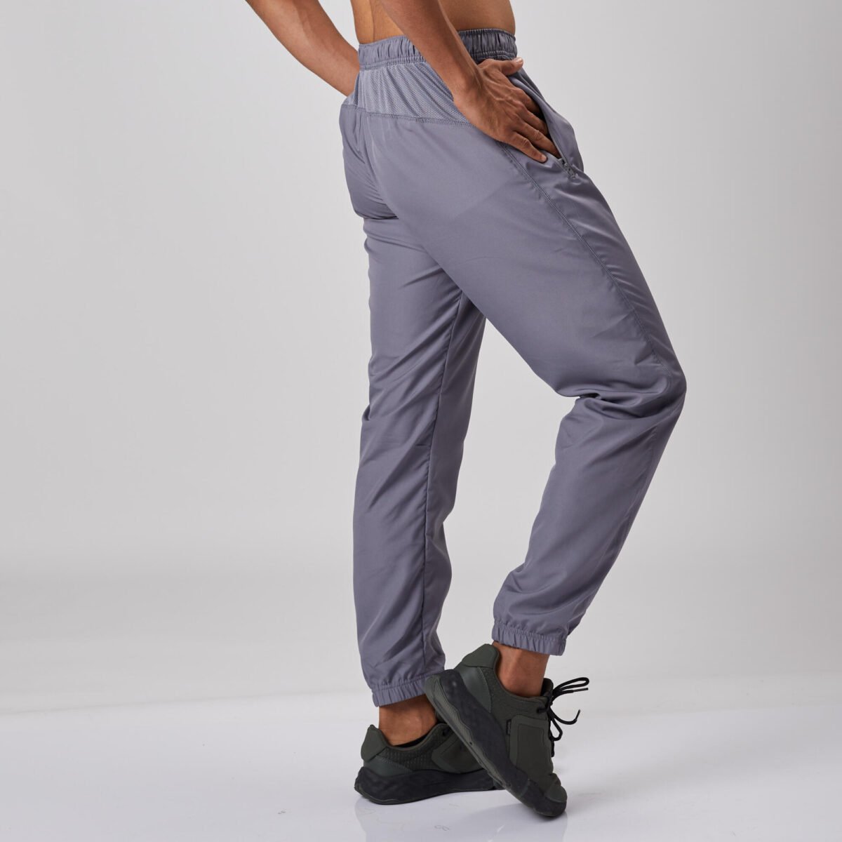 Men Gym Trackpants Joggers Slim Fit - Grey - Image 3