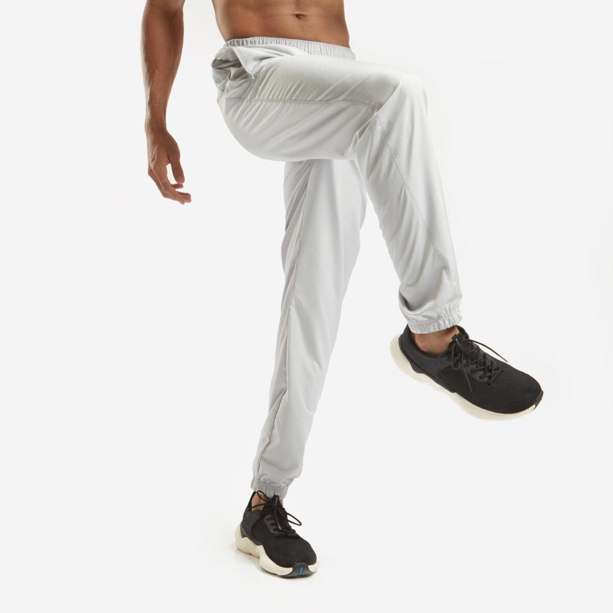 Men Gym Trackpants Joggers Slim Fit - Grey - Image 7