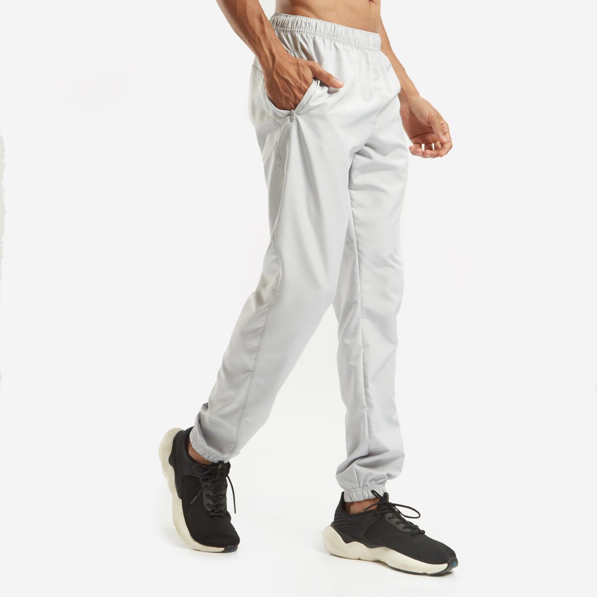 Men Gym Trackpants Joggers Slim Fit - Grey - Image 5