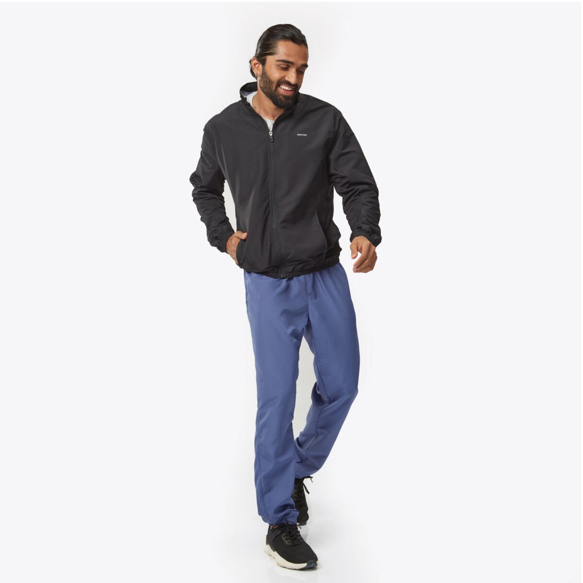 Men Fitness Tracksuit Jacket with Moisture Management FJA 100 - Black - Image 2