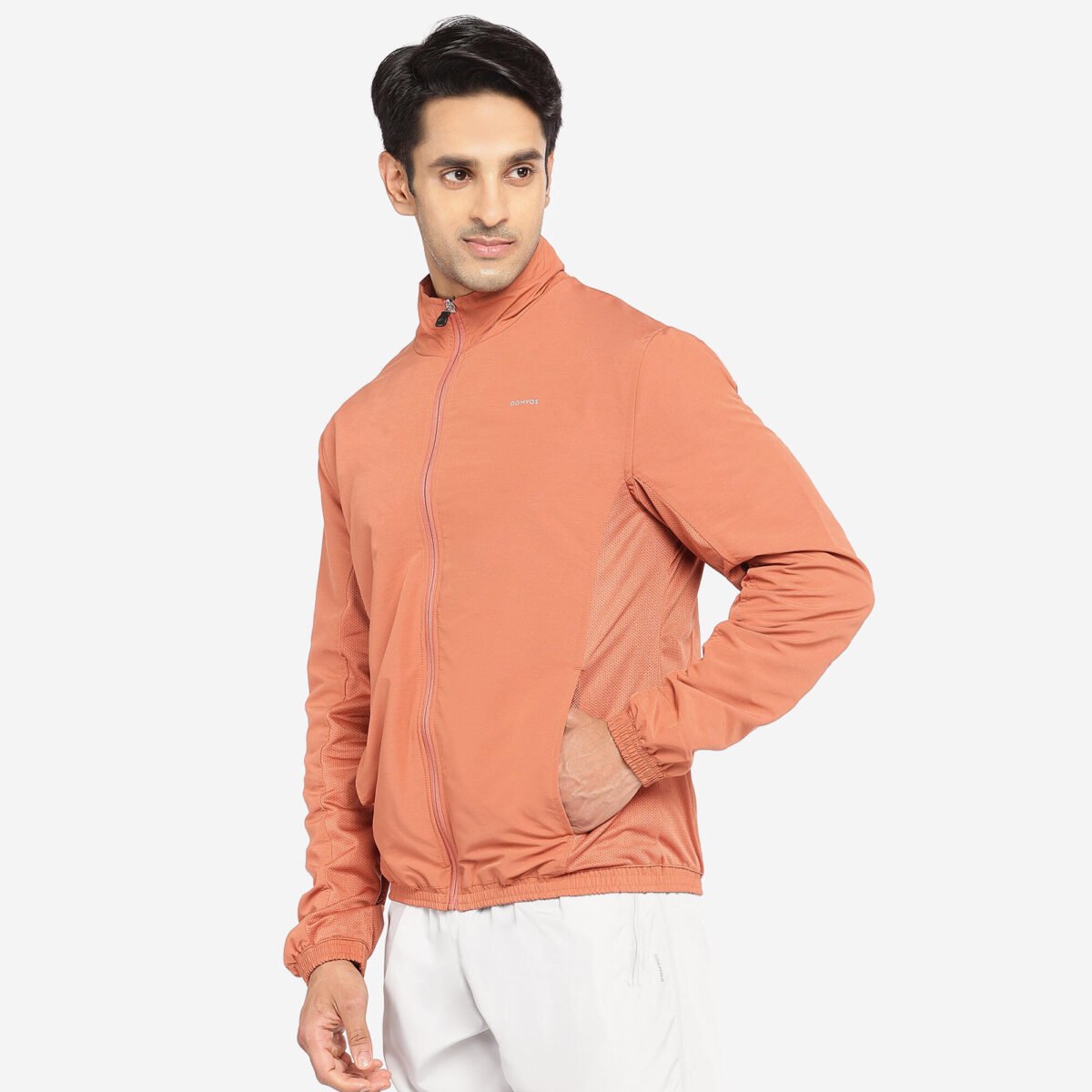 Men Fitness Tracksuit Jacket with Moisture Management FJA 100 - Sepia Brown - Image 6