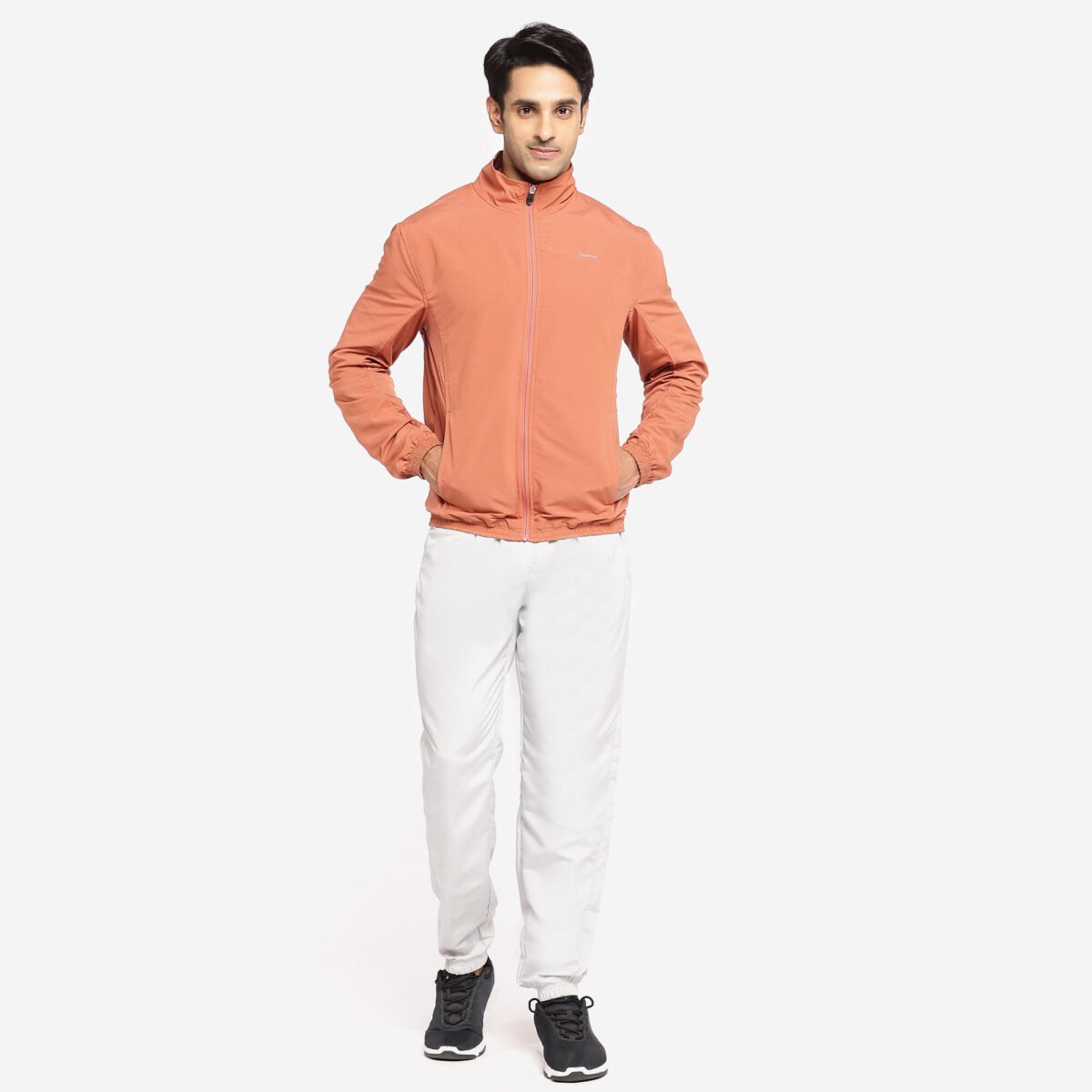 Men Fitness Tracksuit Jacket with Moisture Management FJA 100 - Sepia Brown - Image 4