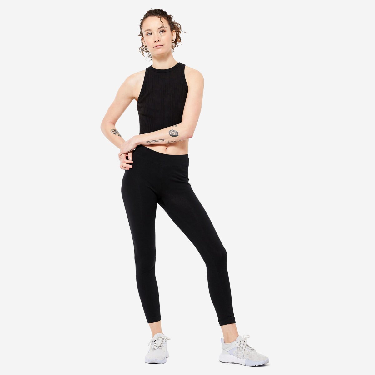 Women's Trackpants for Gym 7/8 500-Black - Image 2