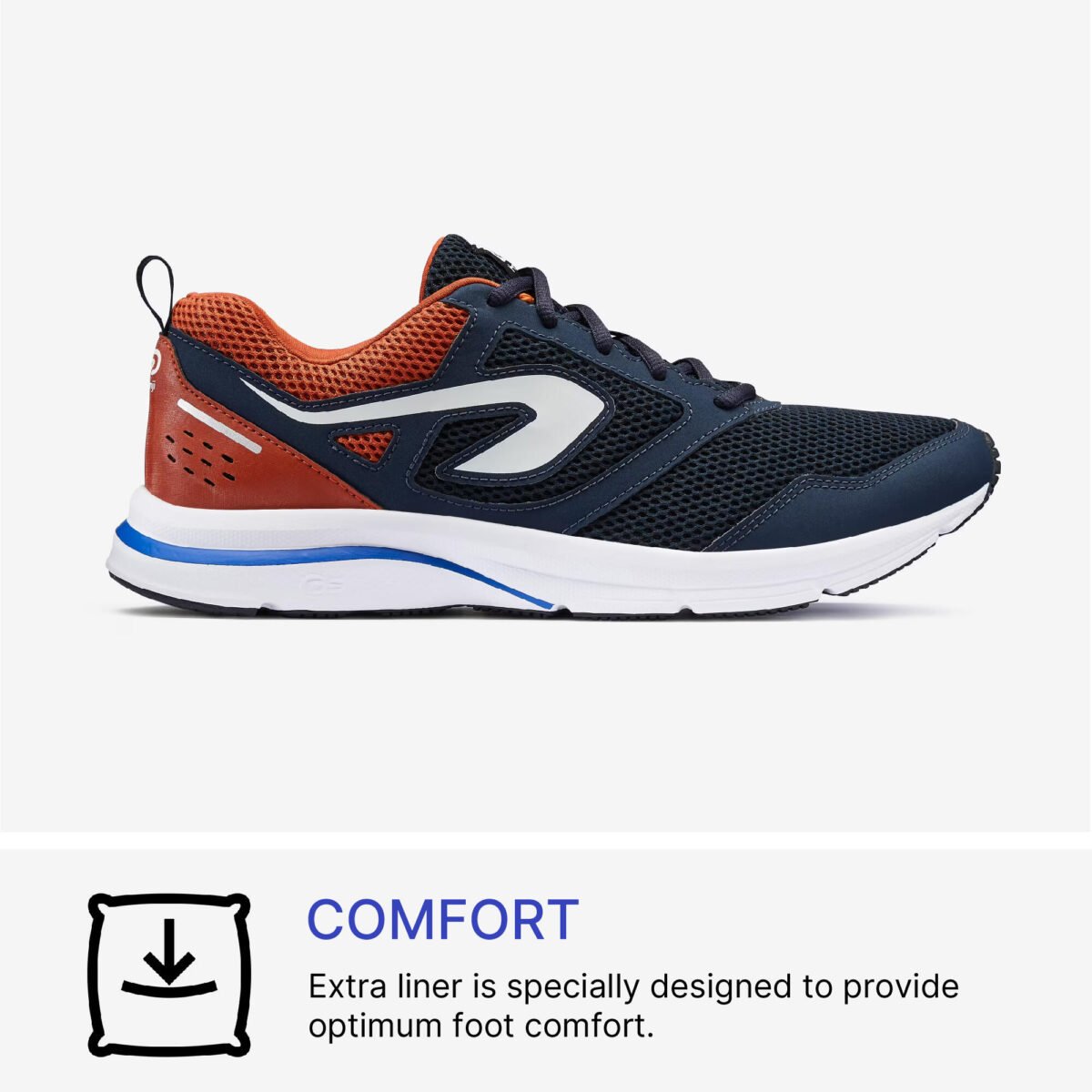 Men Running Shoes Comfort Fit, Upto 10km/week, Run Active - Blue and Brown - Image 4