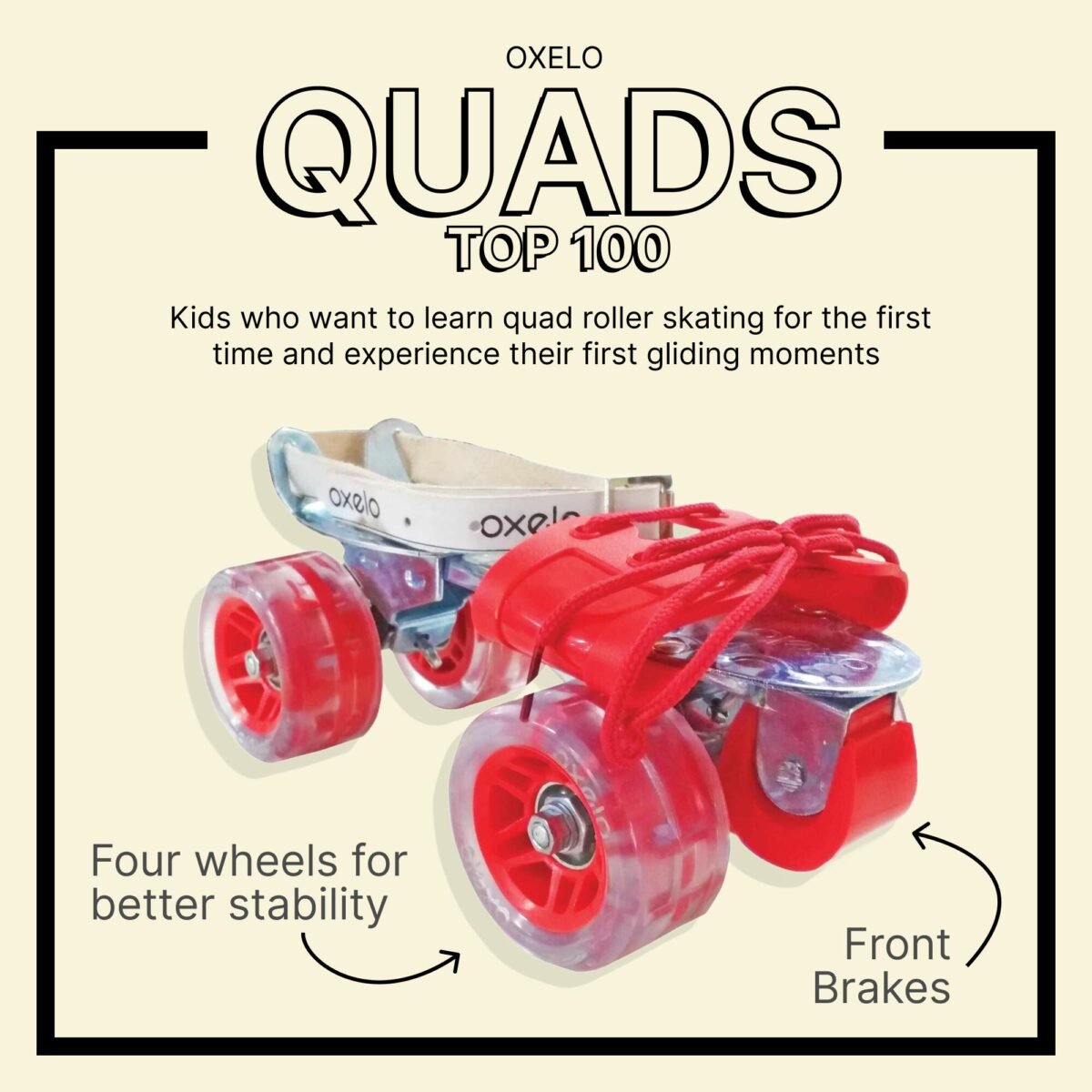 Kids Skating Quads Top 100 Red - Image 2