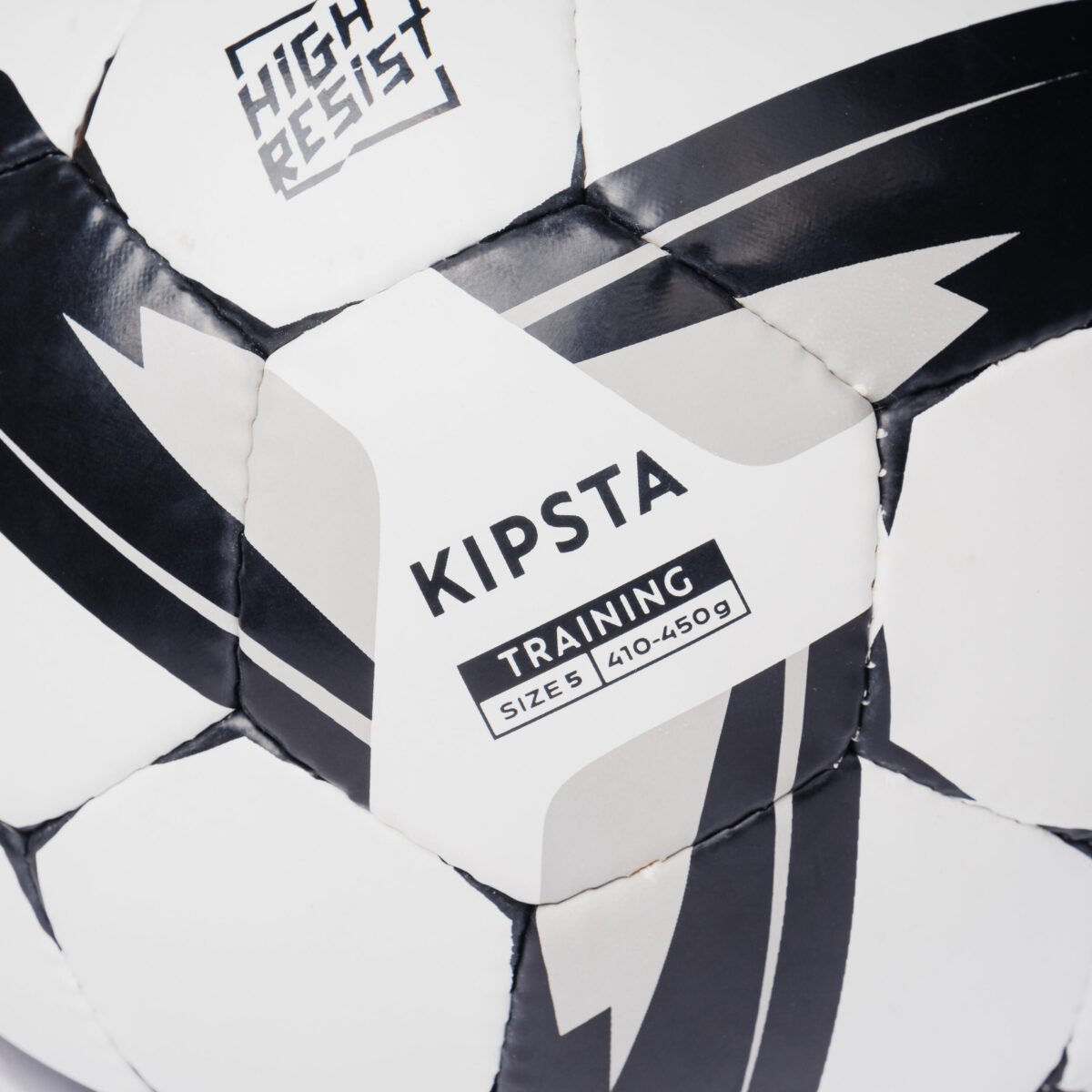 Training Ball Resist Size 5, Machine Stitched, Rubber Coating - White - Image 4