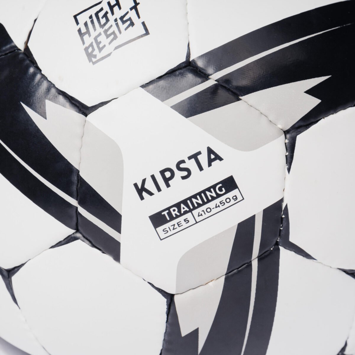 Training Ball Resist Size 5, Machine Stitched, Rubber Coating - White - Image 4