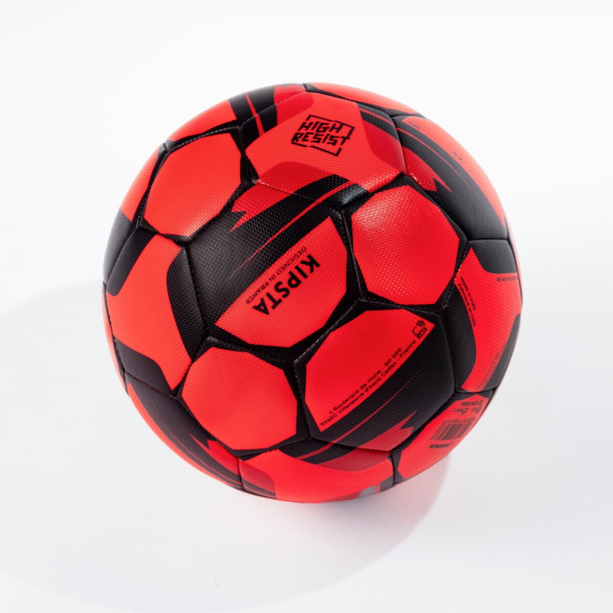 Training Ball Resist Size 5, Machine Stitched, Rubber Coating - Red - Image 2