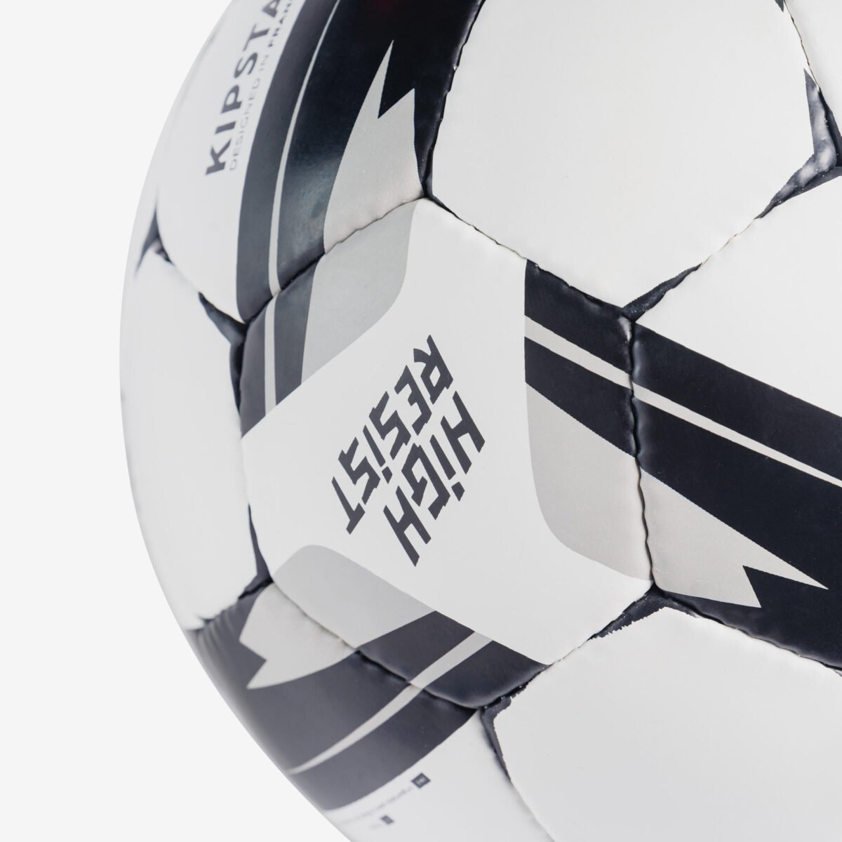 Training Ball Resist Size 5, Machine Stitched, Rubber Coating - White - Image 5