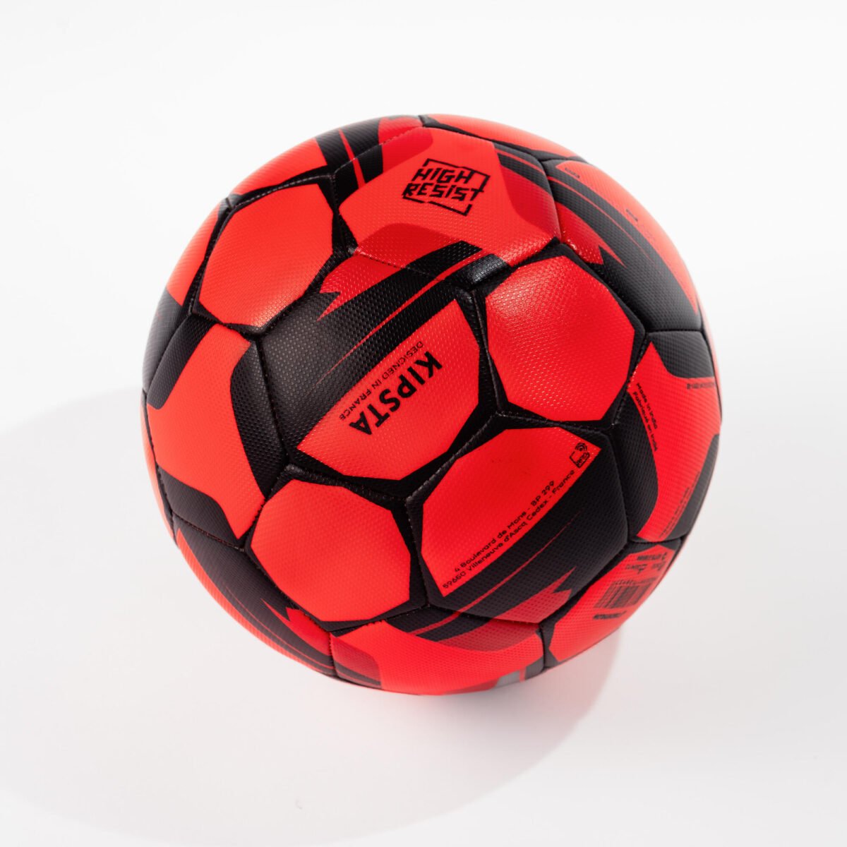 Training Ball Resist Size 5, Machine Stitched, Rubber Coating - Red - Image 3