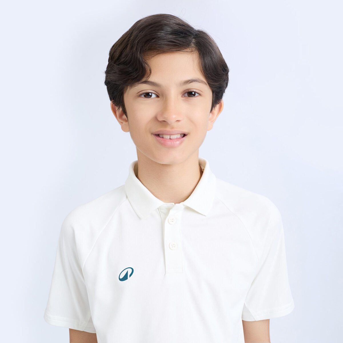 Kids Cricket Short Sleeved Polo Tshirt CP500 - White - Image 2