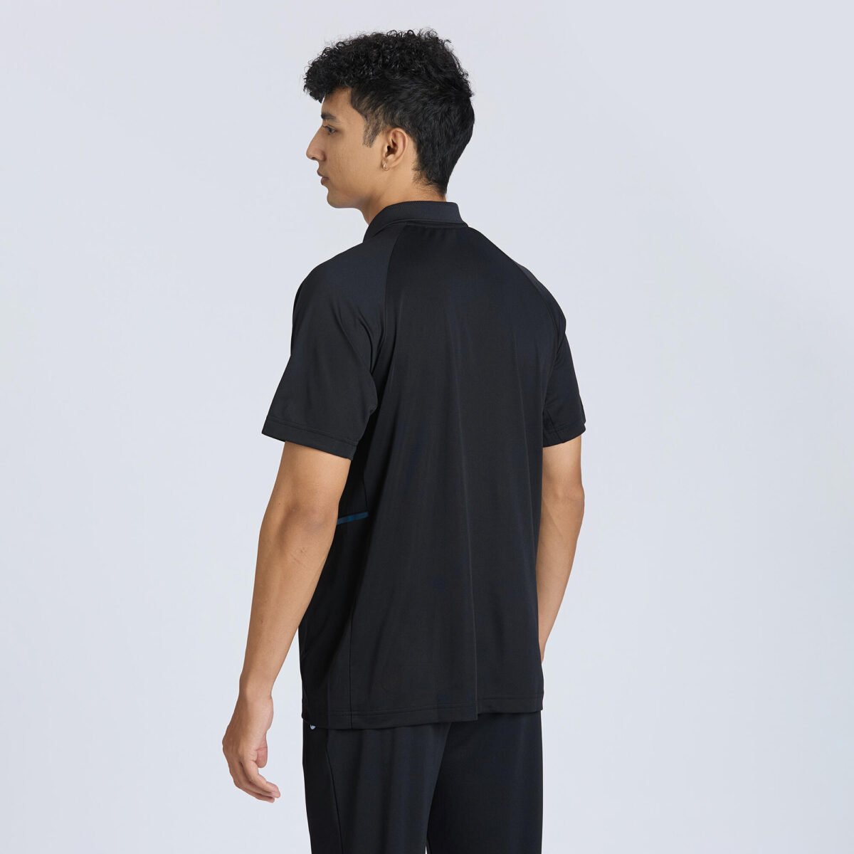 Men Cricket Short Sleeved Polo Tshirt CP500 - Black - Image 6