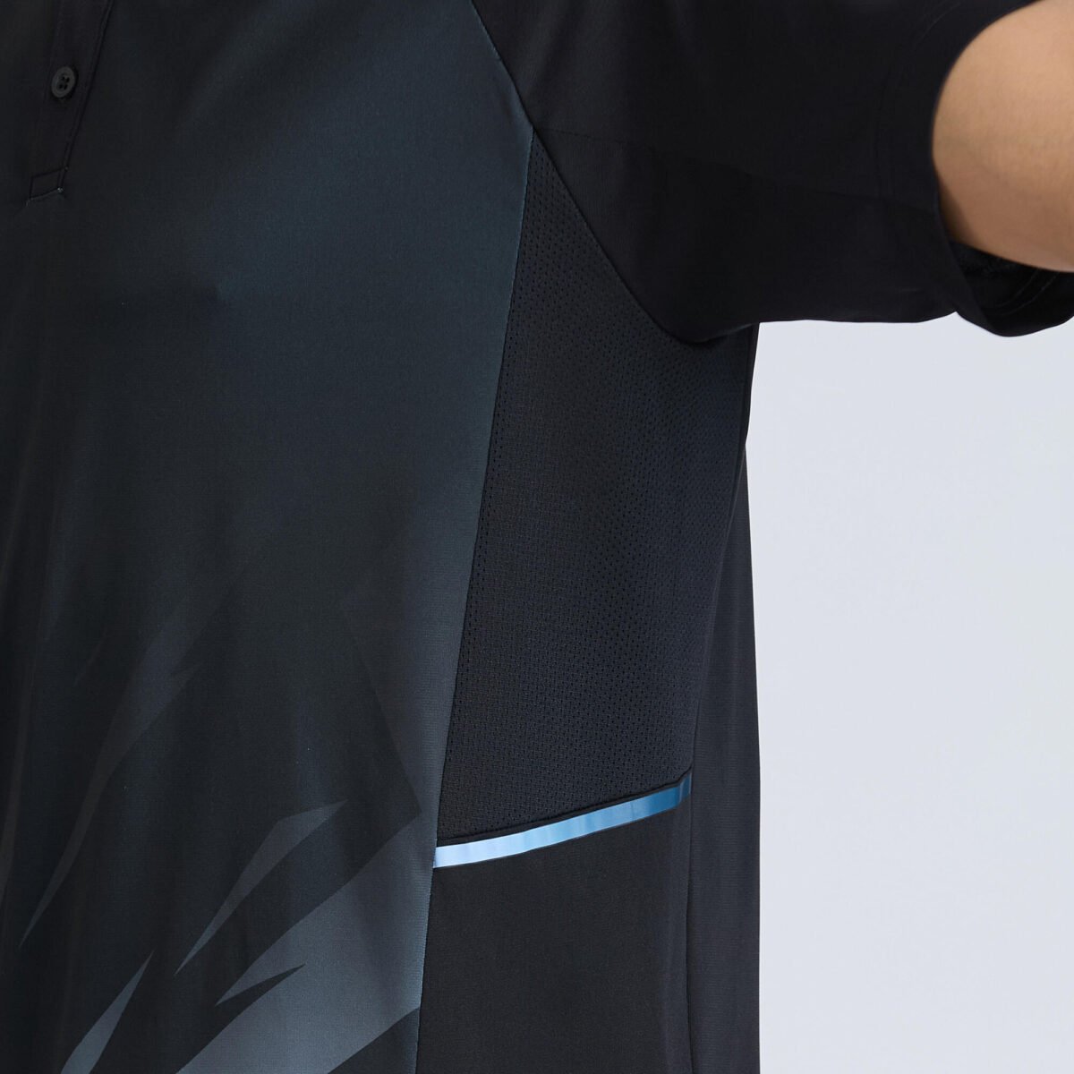 Men Cricket Short Sleeved Polo Tshirt CP500 - Black - Image 5