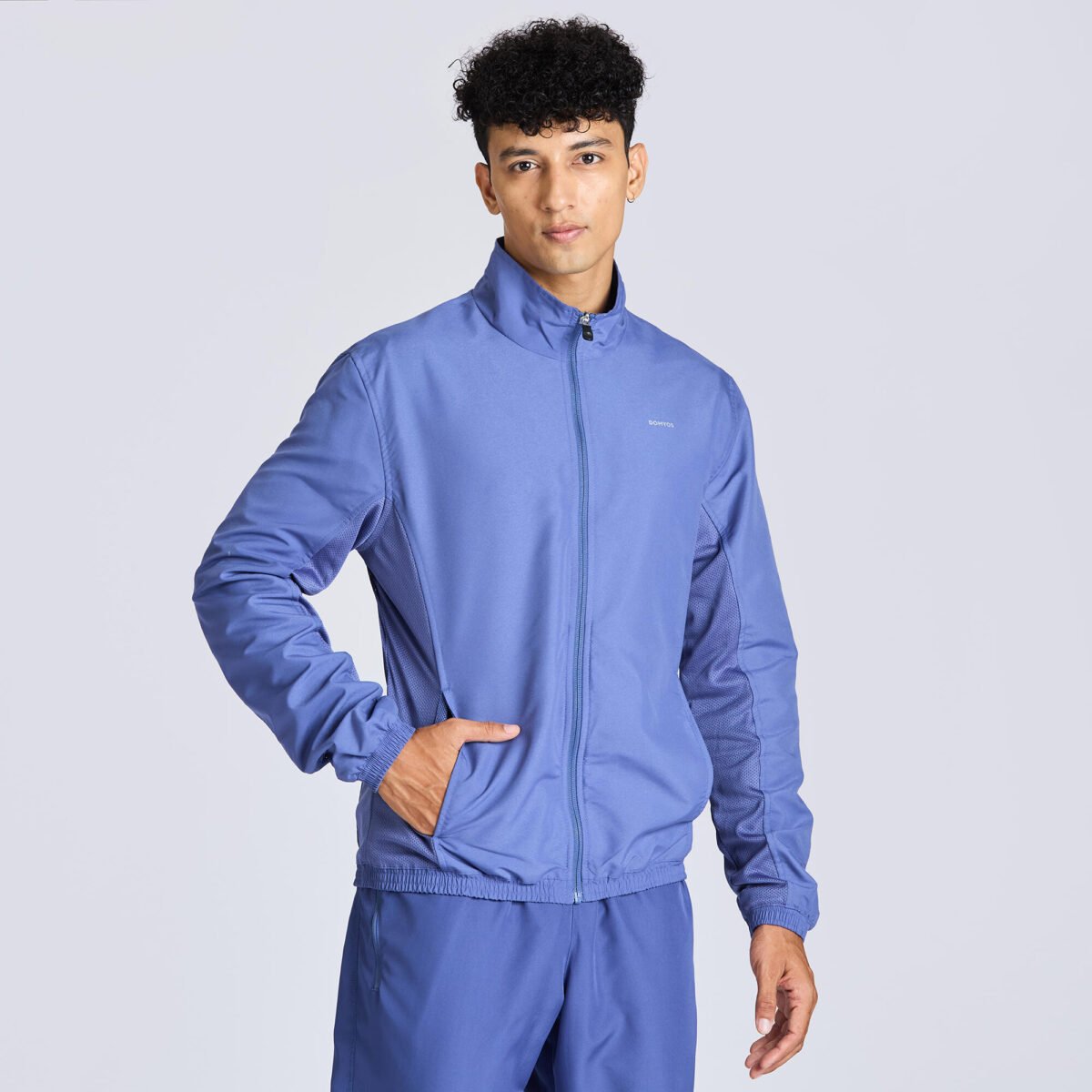 Men Fitness Tracksuit Jacket with Moisture Management FJA 100 - Comet Blue - Image 6