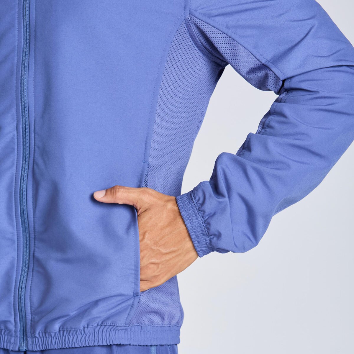 Men Fitness Tracksuit Jacket with Moisture Management FJA 100 - Comet Blue - Image 3