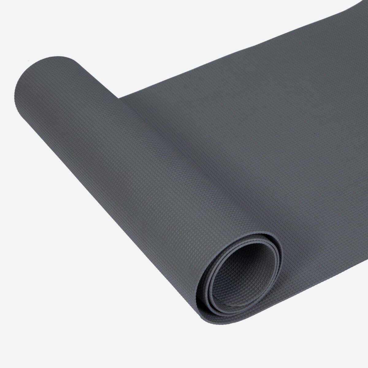 Yoga Mat 4mm Thick, Foam, 172 x 58 cm, for Beginners – Grey - Image 5