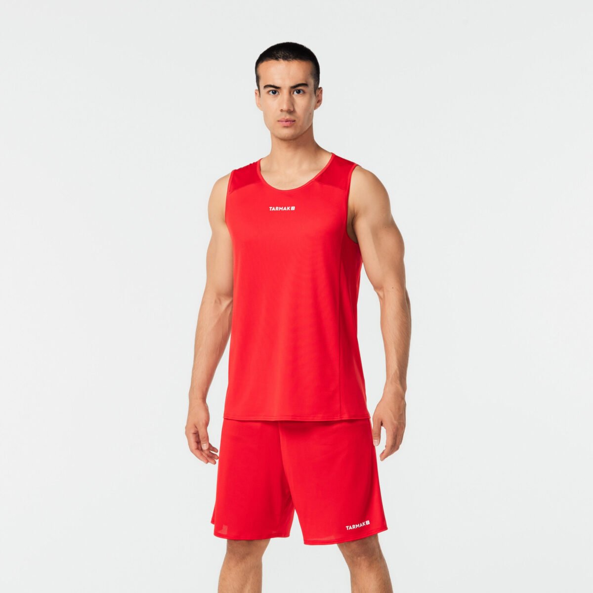 Men Basketball Sleeveless Jersey T100 Red - Image 5