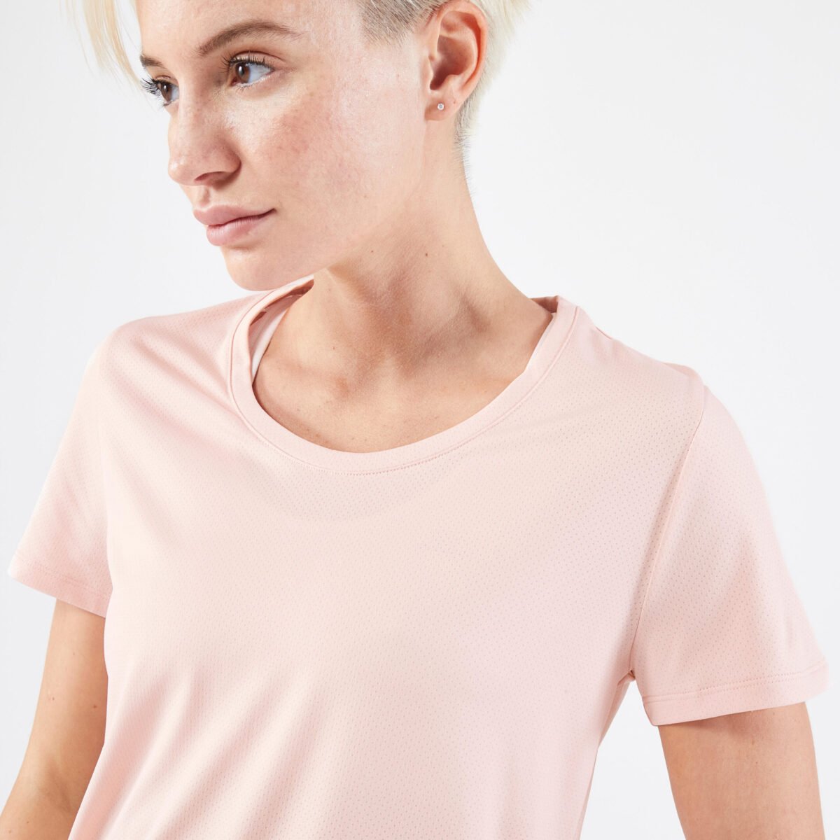 Women's Breathable Round Neck T-Shirt - Quartz Pink - Image 3