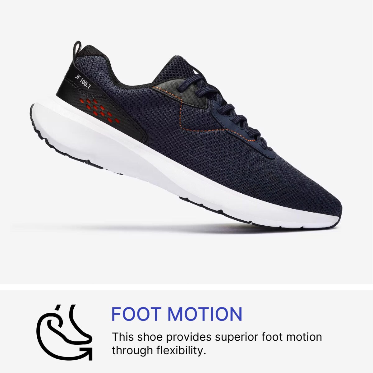 Men Running Shoes Superior Grip Cushioned Upto 10km/week, Jogflow100 - Navy Blue - Image 3