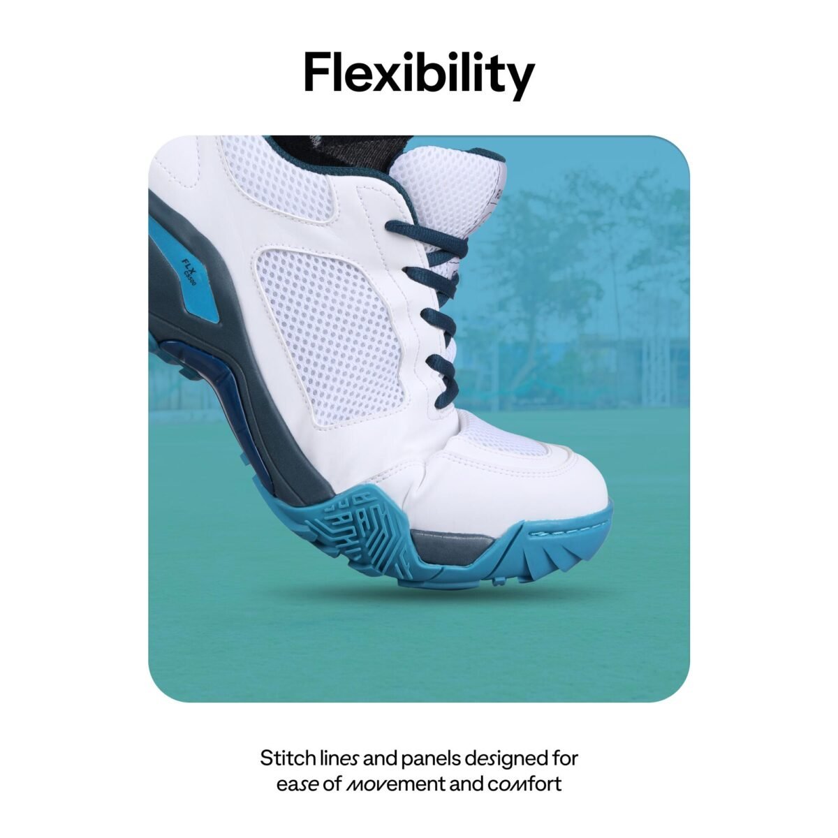 Adult Cricket Shoe CS 500 Durable & Supportive White Turquoise - Image 4