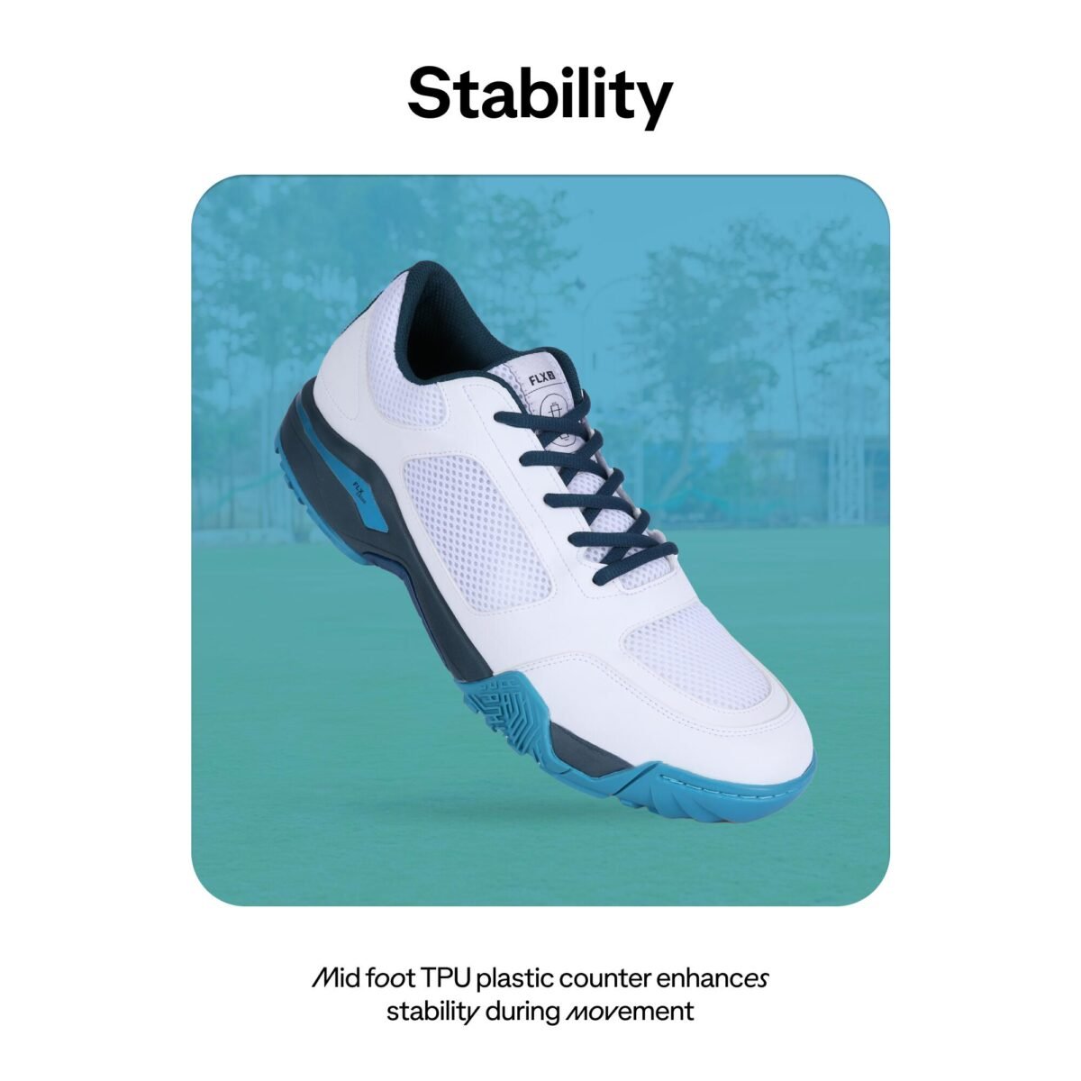 Adult Cricket Shoe CS 500 Durable & Supportive White Turquoise - Image 3