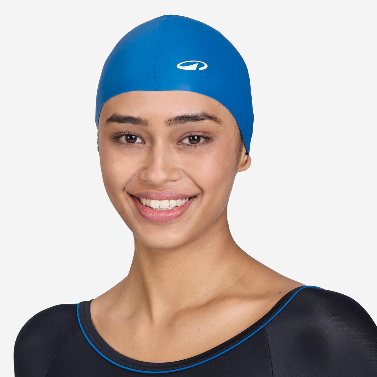 Silicone Swim Cap Soft & Stretchable Dark Blue - Image 2