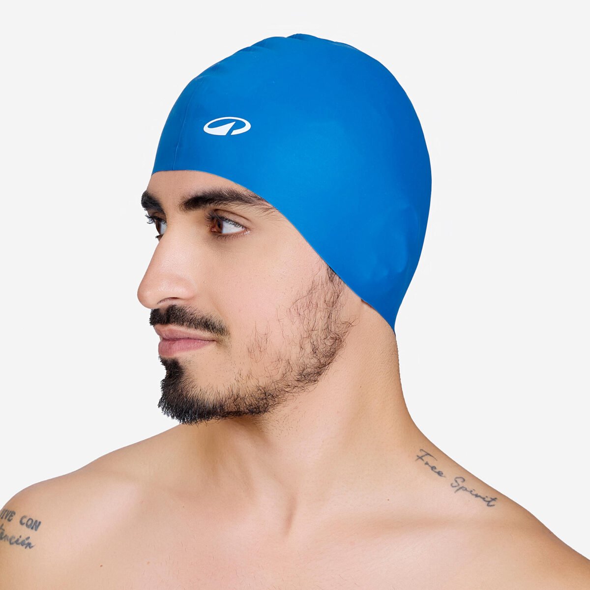 Silicone Swim Cap Soft & Stretchable Dark Blue - Image 5