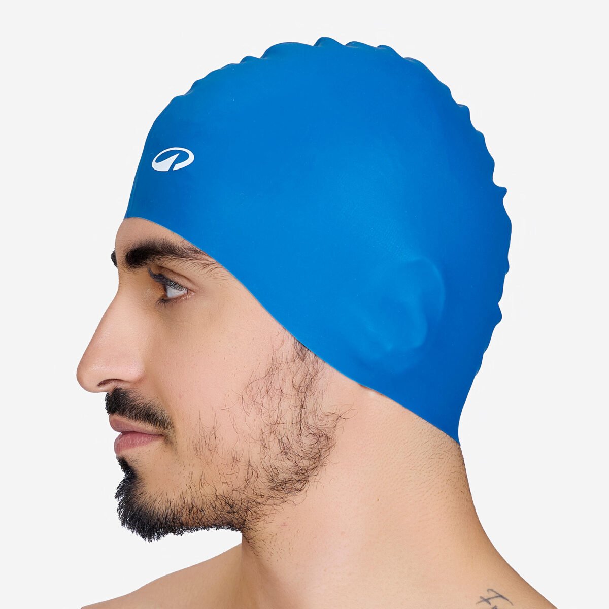Silicone Swim Cap Soft & Stretchable Dark Blue - Image 4