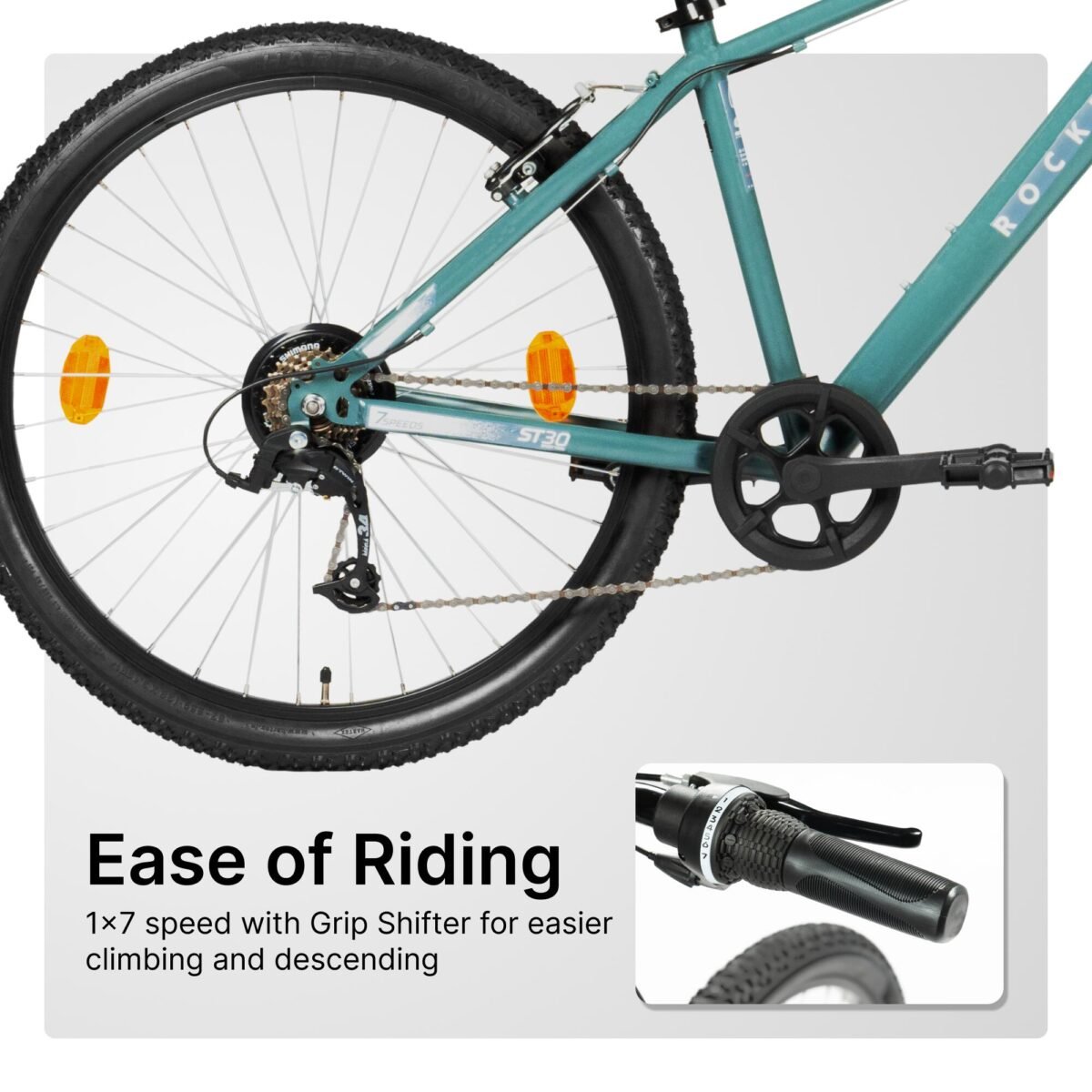 Mountain Bike Rockrider ST30 - 7 Speed, MTB Tyres, Unisex Frame, V-Brakes - Image 6