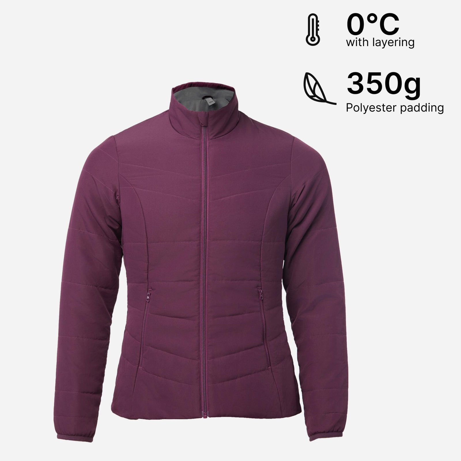 p2807489 Women Puffer Jacket for Trekking - MT50 Purple - Image 1