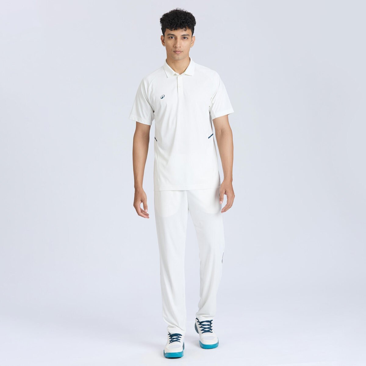 Men Cricket Short Sleeved Polo Tshirt CP500 - White - Image 6