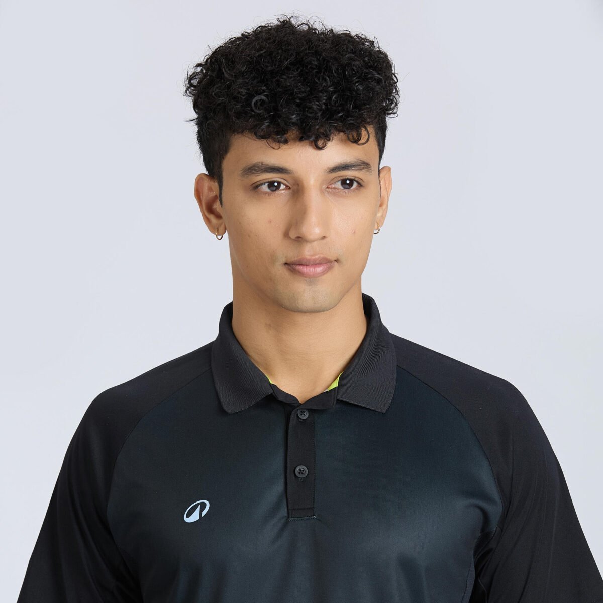 Men Cricket Short Sleeved Polo Tshirt CP500 - Black - Image 3