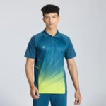 Men's Cricket Polo CP 500 Turquoise Short Sleeve
