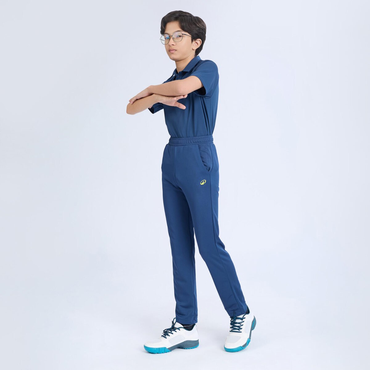 Kids Cricket Trousers Comfortable & Stretchable CTS100 - Blue - Image 6