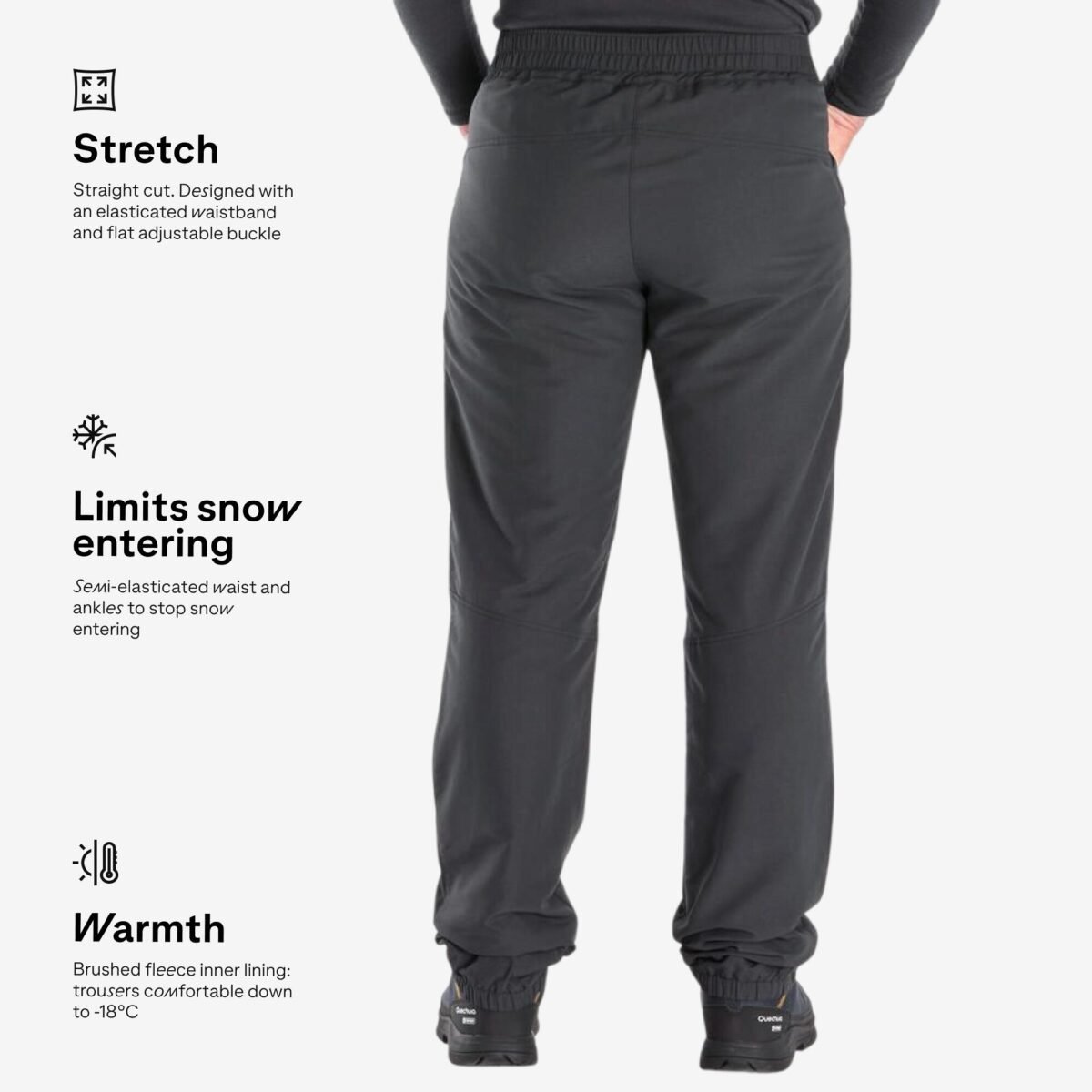 Men Warm Water-repellent Hiking Trousers SH100 - Grey - Image 2