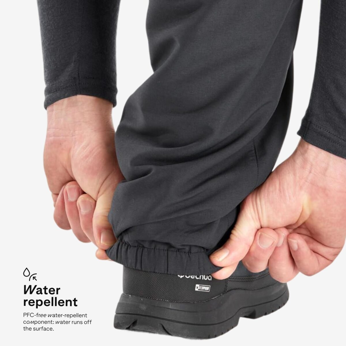 Men Warm Water-repellent Hiking Trousers SH100 - Grey - Image 3