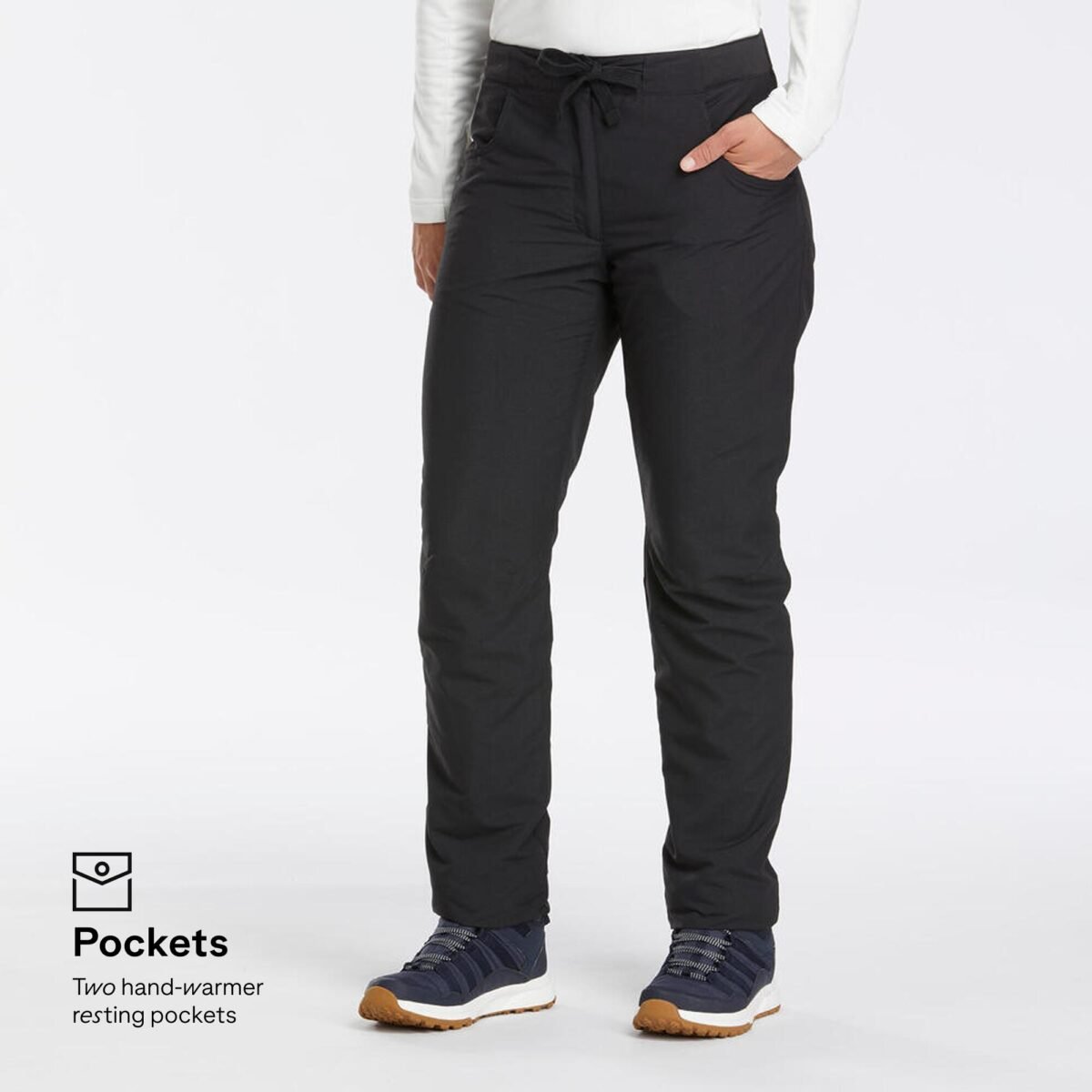 Women’s Warm Water-Repellent Hiking Trousers NH100 - Black - Image 2